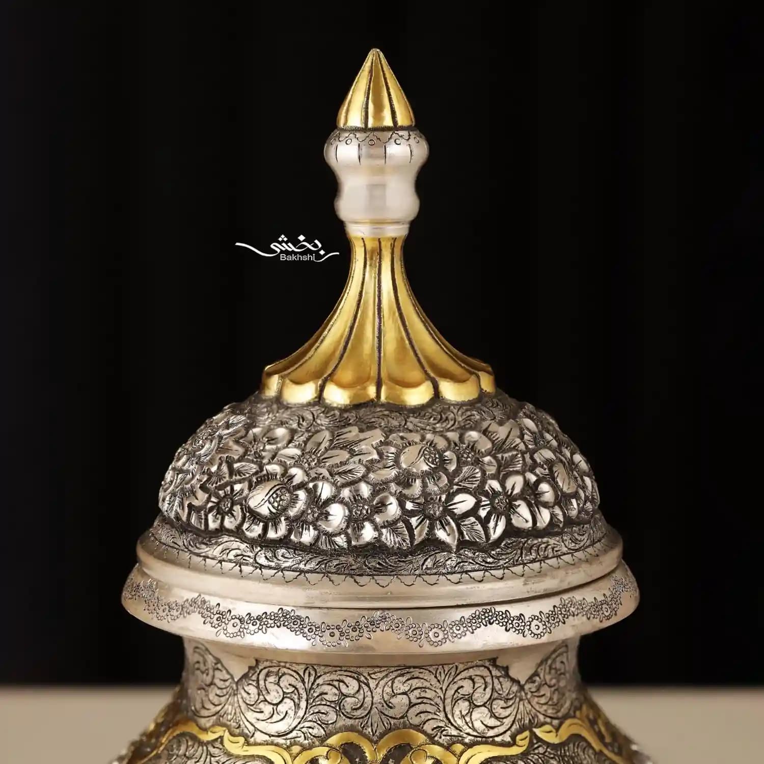 شکلات خوری نقره درب دار ملغمه اعلا — تصویر ۶