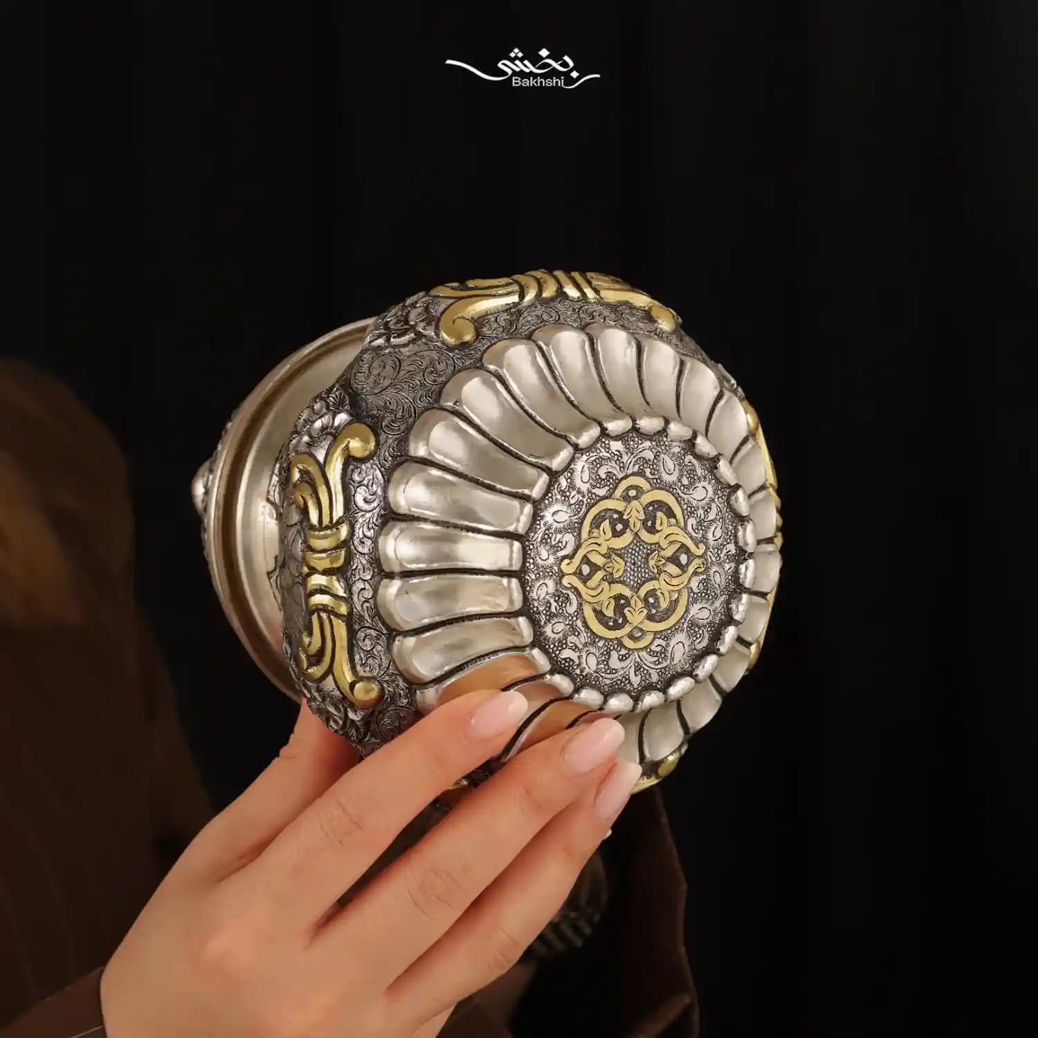شکلات خوری نقره درب دار ملغمه اعلا — تصویر ۹