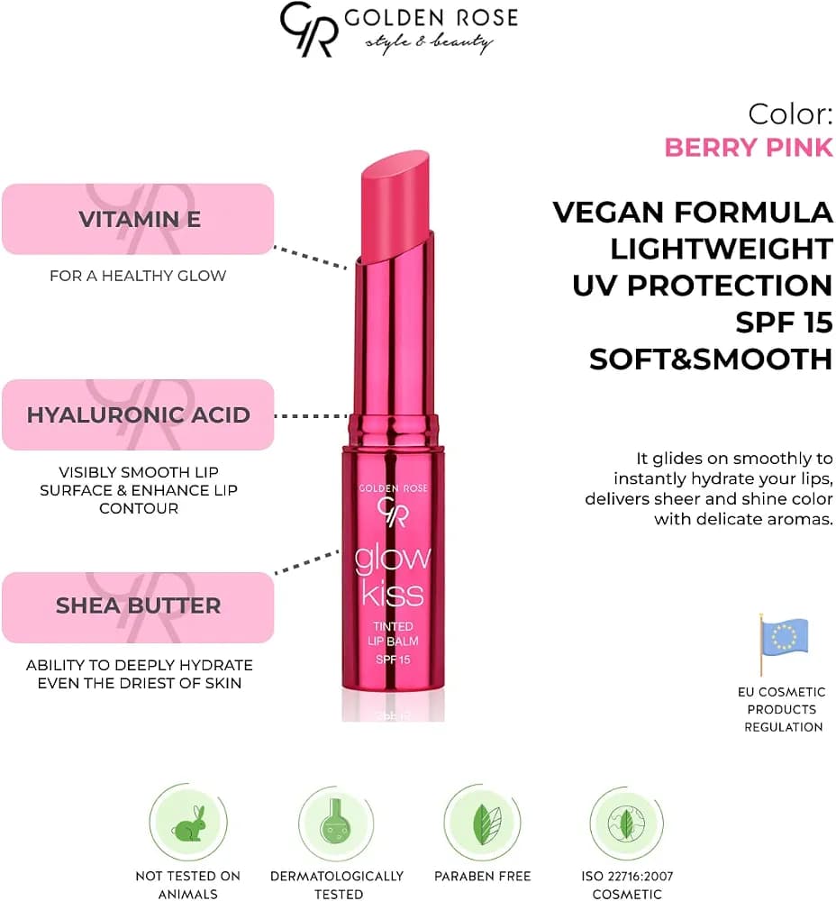 تینت و بالم لب Glow Kiss با Spf15 گلدن رز — تصویر ۲