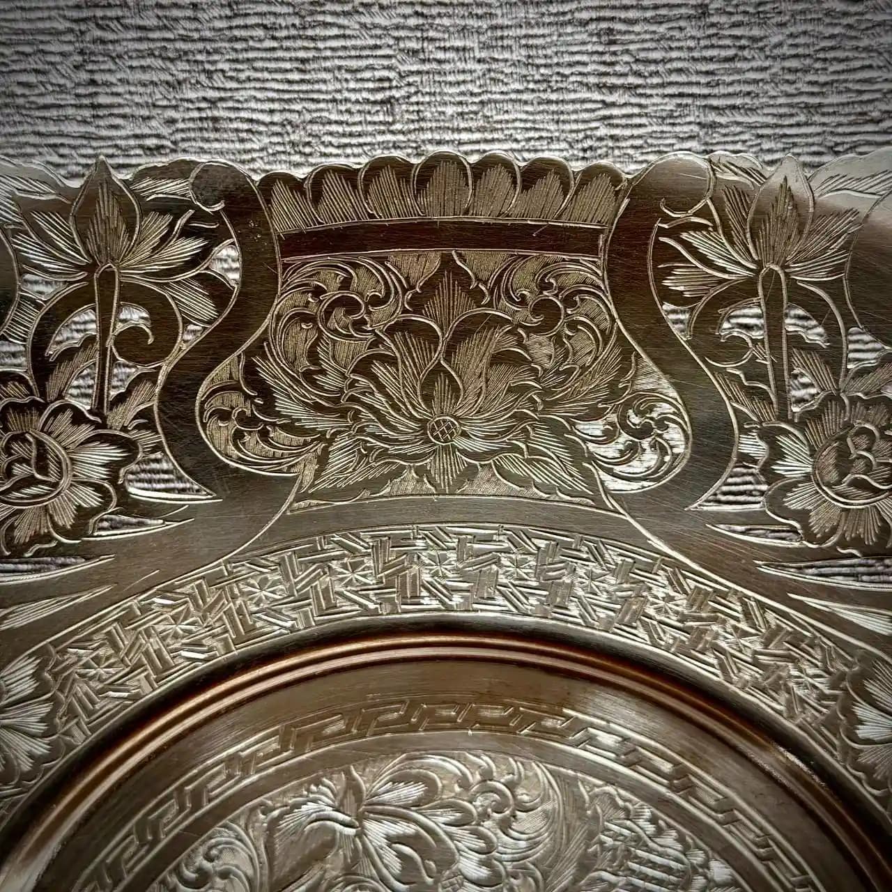 شیرینی خوری نقره مربع قلم تبریز — تصویر ۵