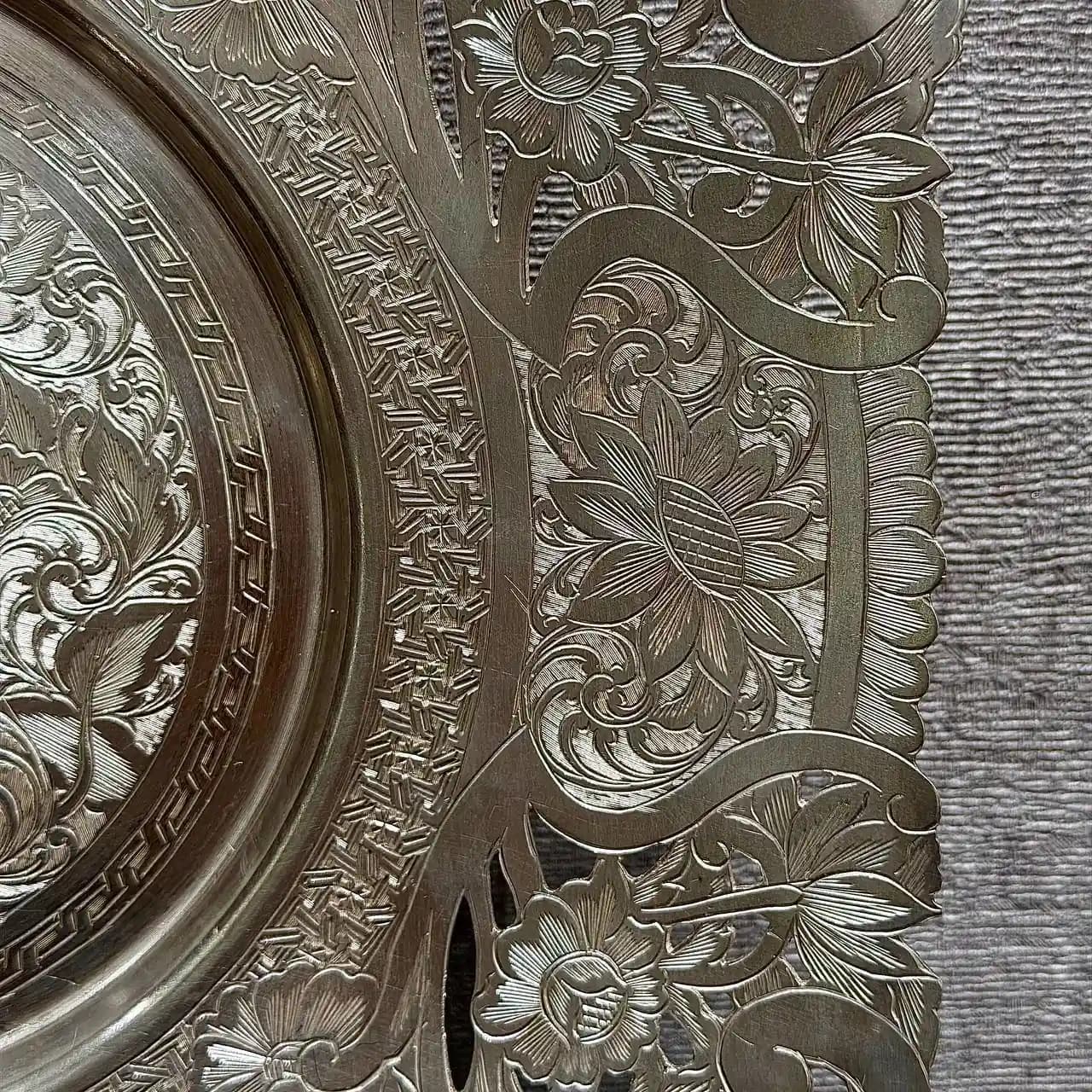 شیرینی خوری نقره مربع قلم تبریز — تصویر ۳