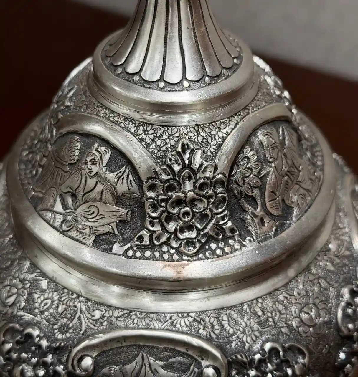 گزخوری نقره دربدار قلم مینیاتور اعلا — تصویر ۸