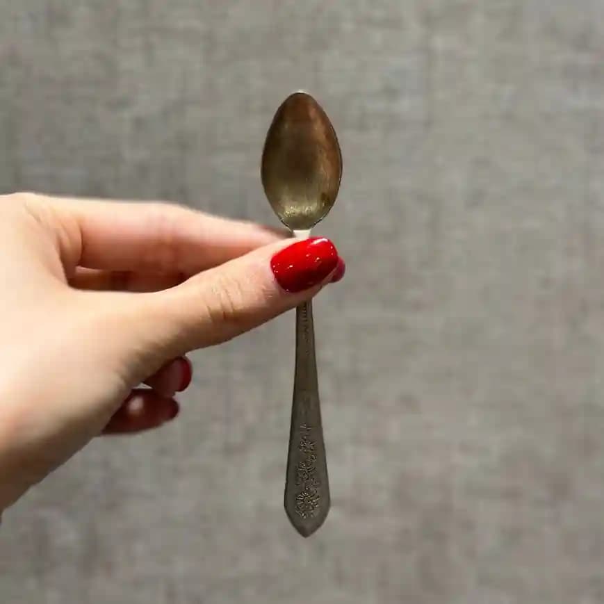 قاشق شش عددی چای خوری نقره قلم ترنج کد3 — تصویر ۲