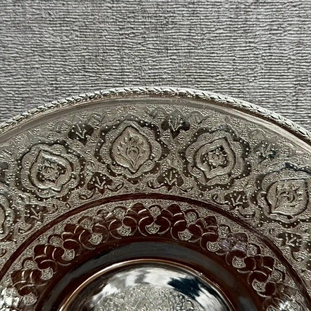 ست هفت پارچه نقره بشقاب قلم ترنج — تصویر ۹