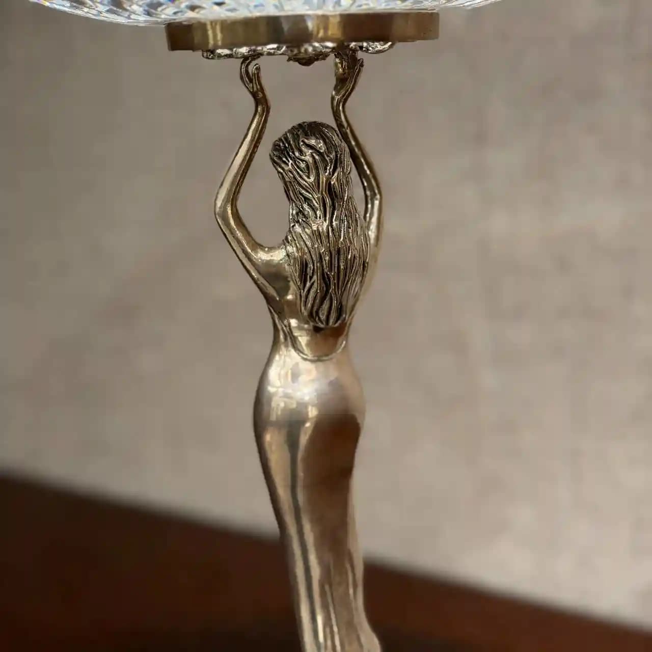 میوه خوری کریستال نقره پایه فرشته — تصویر ۳