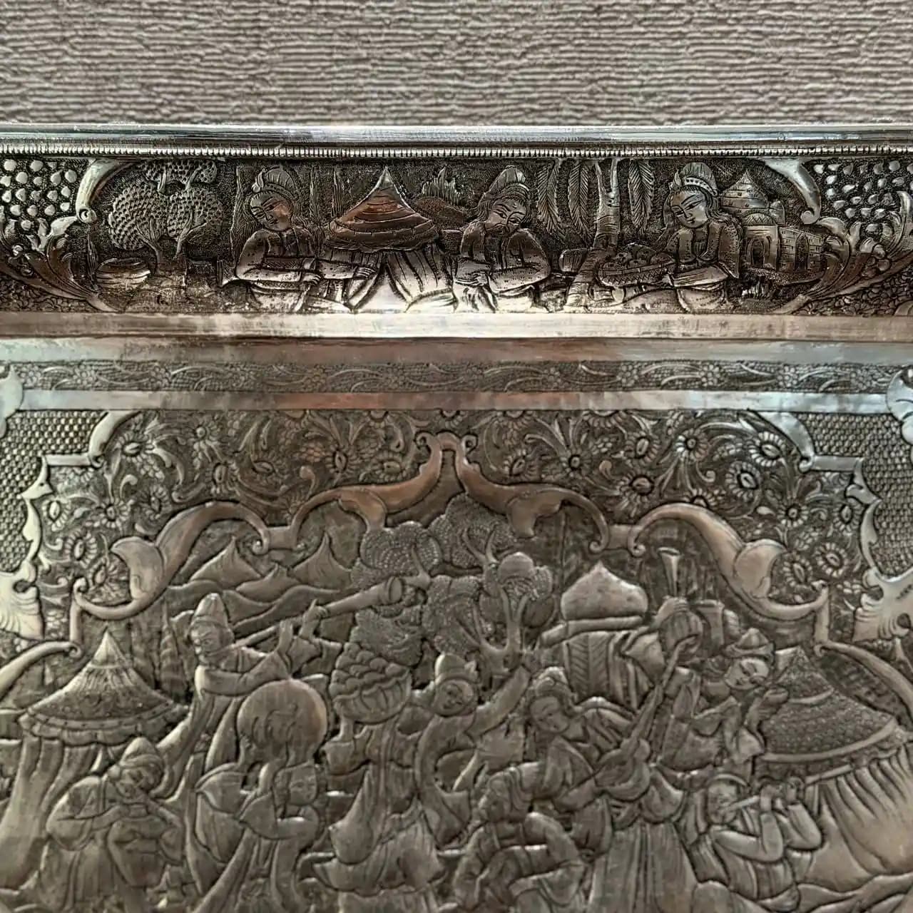 ست چای خوری نقره قلم مینیاتور — تصویر ۹