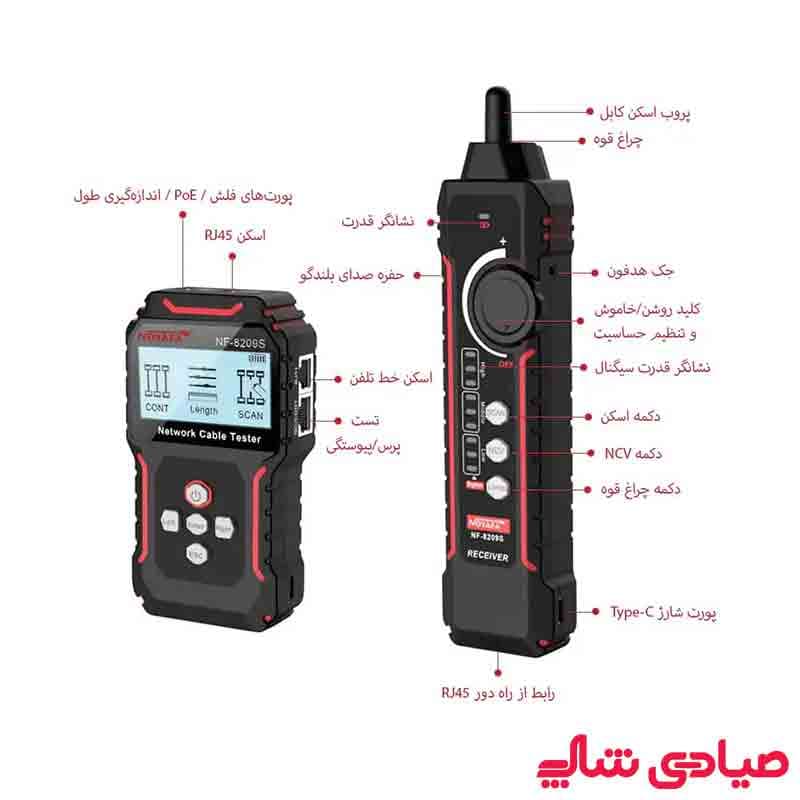 تستر شبکه نویافا مدل Noyafa NF-8209s — تصویر ۷