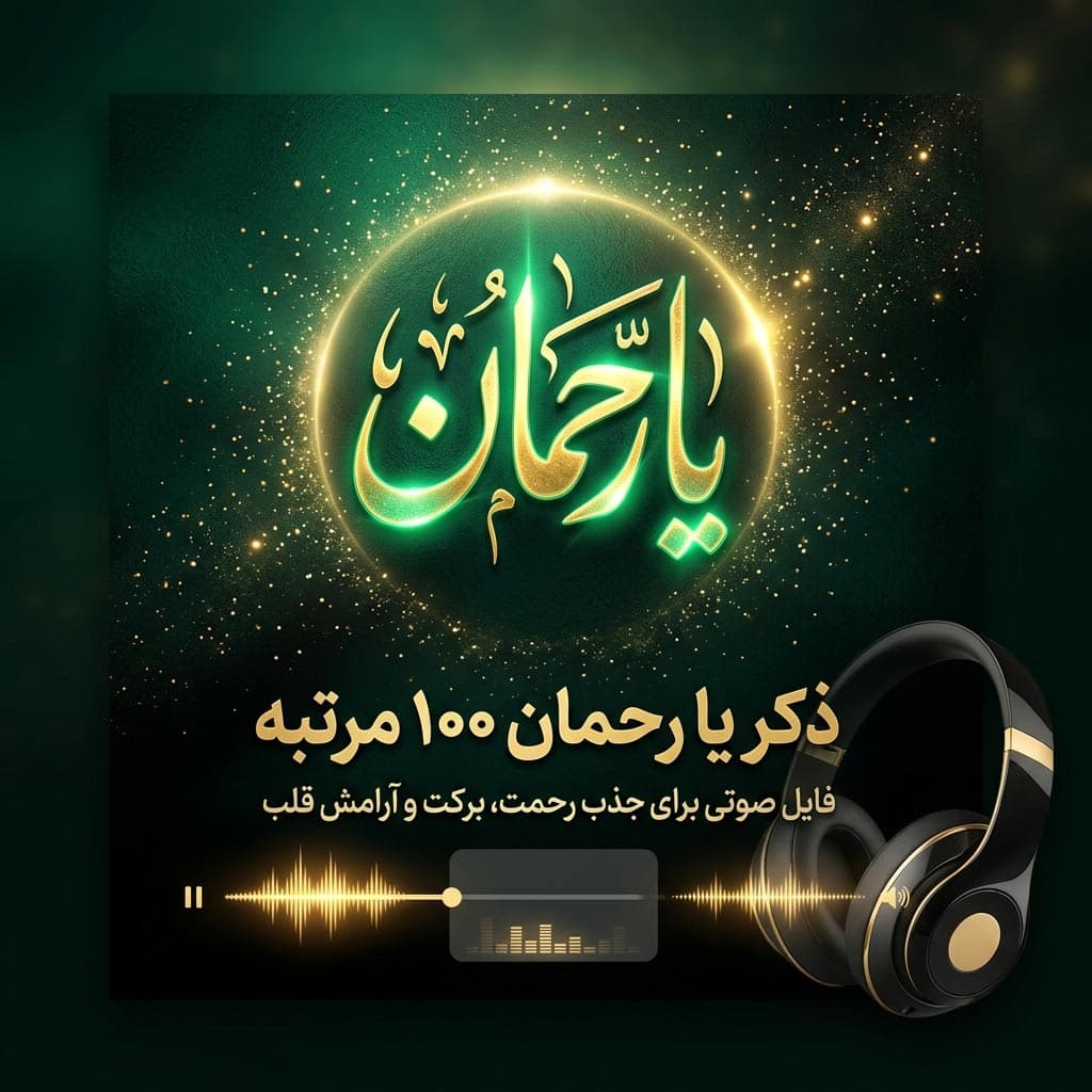 فایل صوتی ذکر یا رحمان 100 مرتبه | جذب رحمت، برکت و آرامش قلب