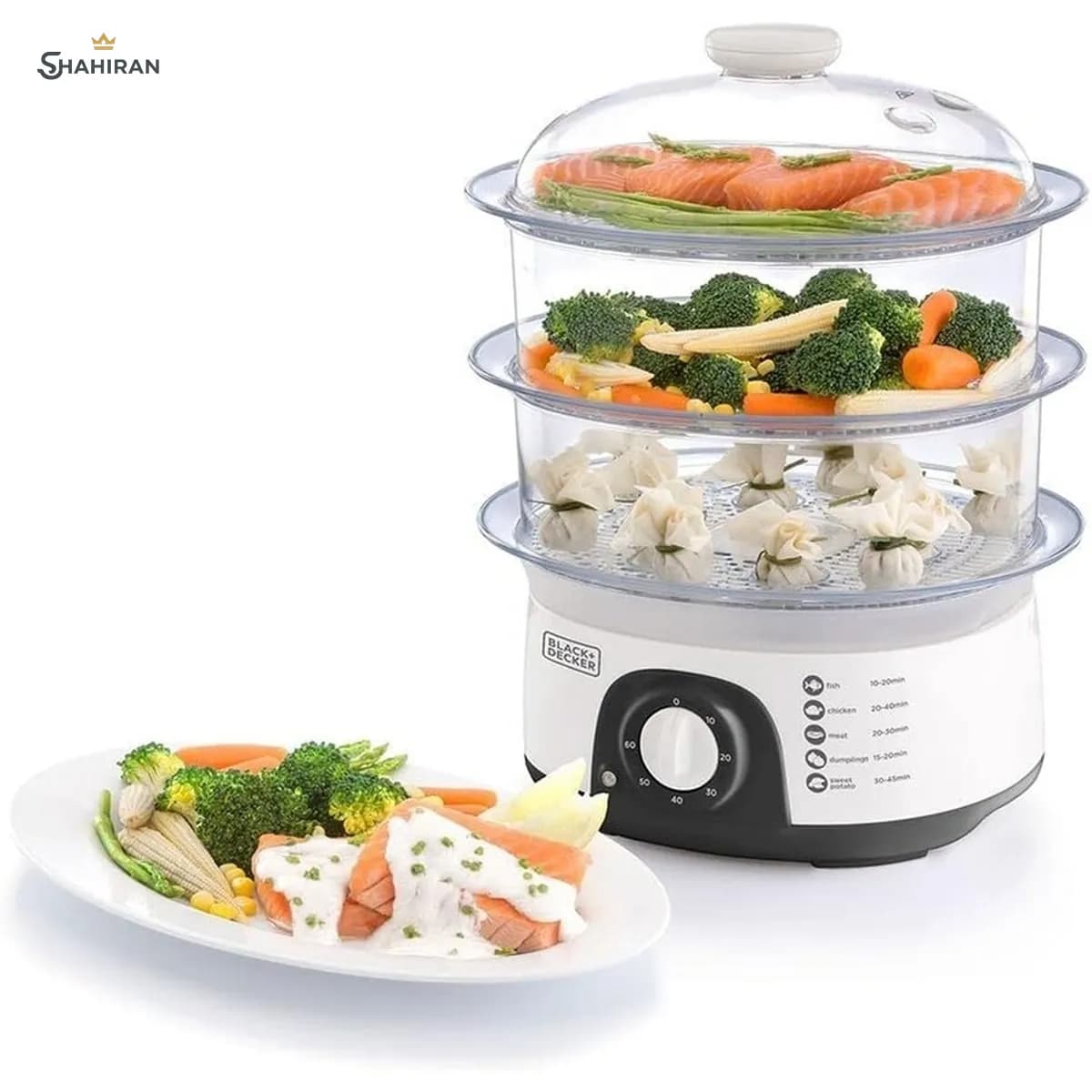 بخارپز ۳ طبقه بلک اند دکر مدل BLACK+DECKER HS6000 — تصویر ۴
