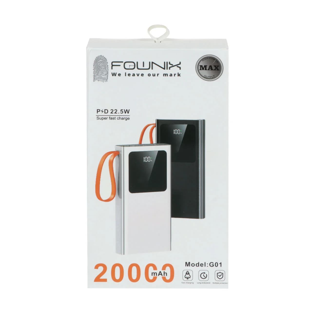 پاوربانک فونیکس Fownix G01 ظرفیت 20000mAh با شارژ سریع 22.5W — تصویر ۹