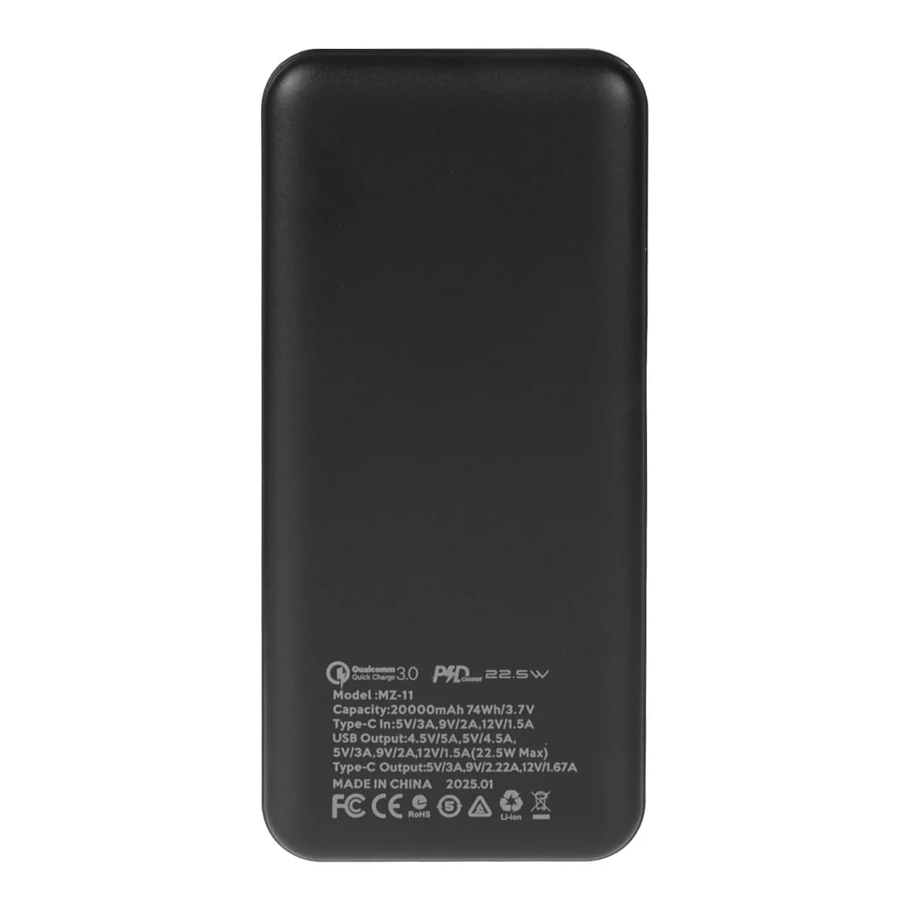 پاوربانک مکس MZ-11 ظرفیت 20000mAh با شارژ سریع 22.5W — تصویر ۴