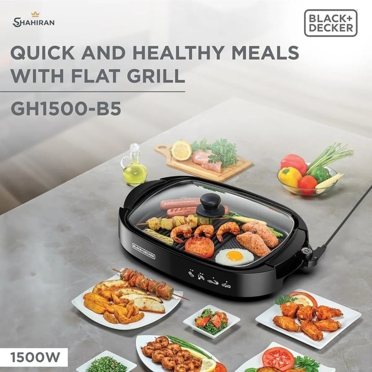 گریل برقی بلک اند دکر مدل BLACK+DECKER GH1500 — تصویر ۸