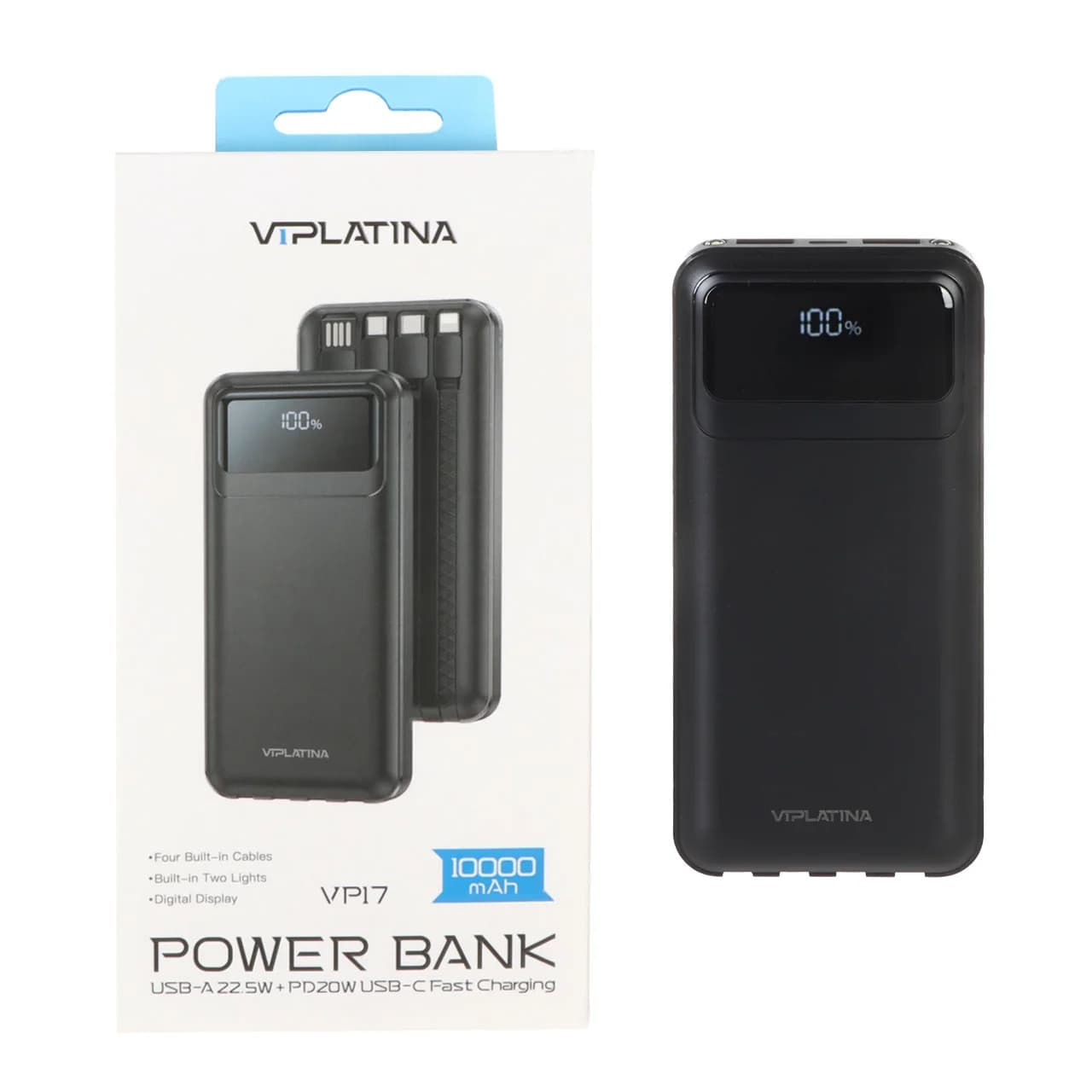 پاوربانک VIPLATINA VP17 ظرفیت 10000mAh با شارژ سریع 22.5W — تصویر ۲