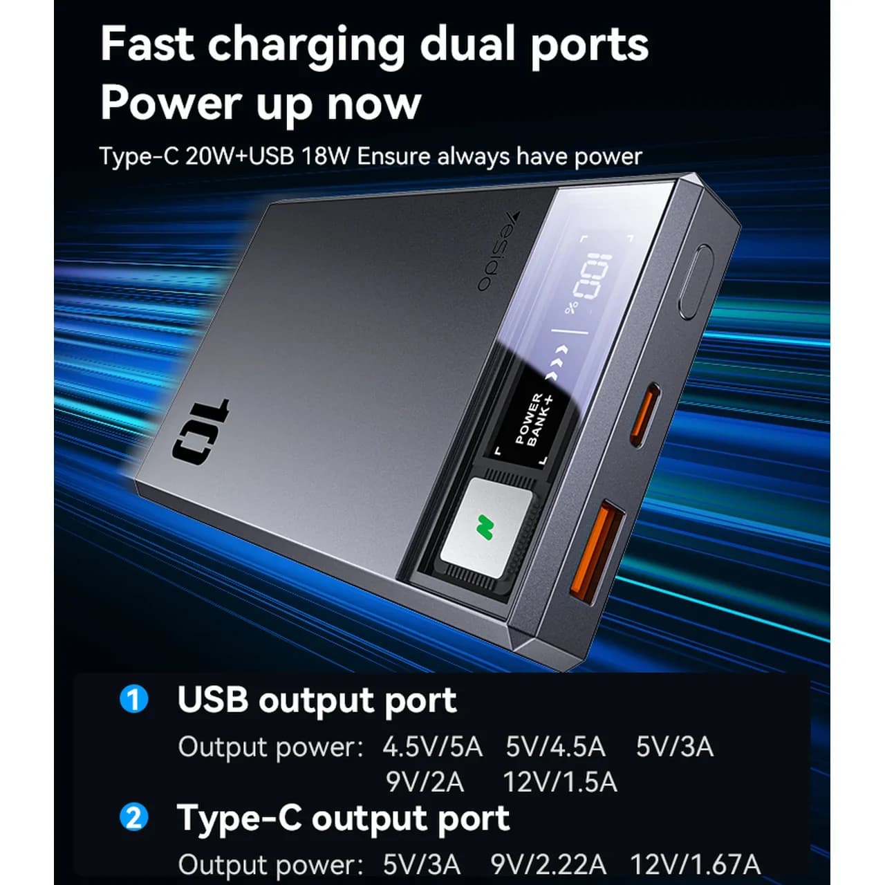 پاوربانک وایرلس یسیدو YP61 ظرفیت 10000mAh با شارژ سریع 20W و مگ‌سیف — تصویر ۶