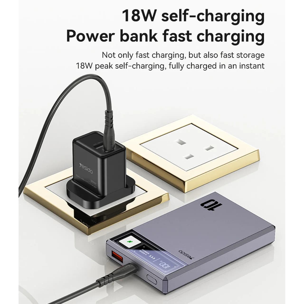 پاوربانک وایرلس یسیدو YP61 ظرفیت 10000mAh با شارژ سریع 20W و مگ‌سیف — تصویر ۷