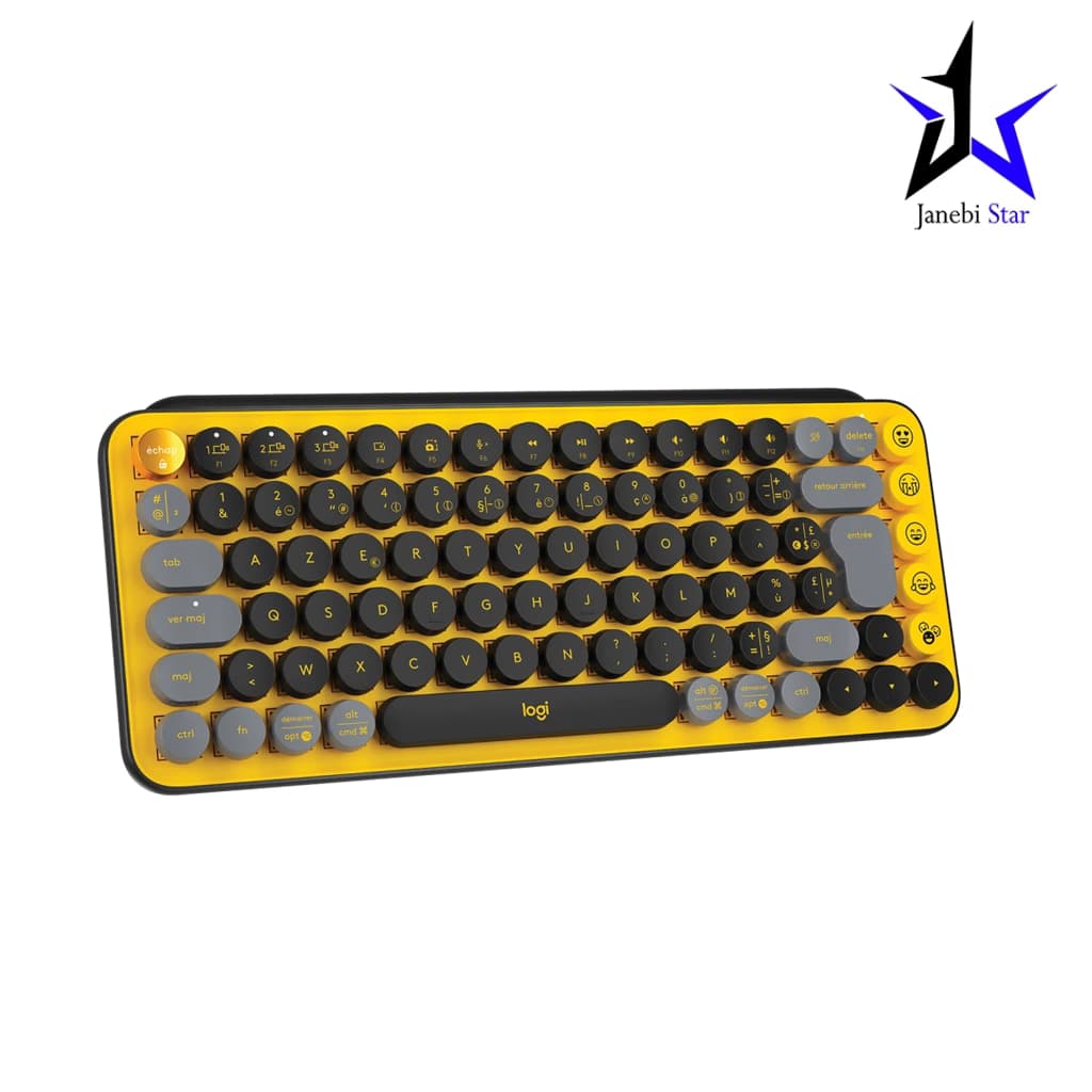 کیبورد بی سیم لاجیتک مدل Pop Keys Logitech Black and Yellow — تصویر ۳