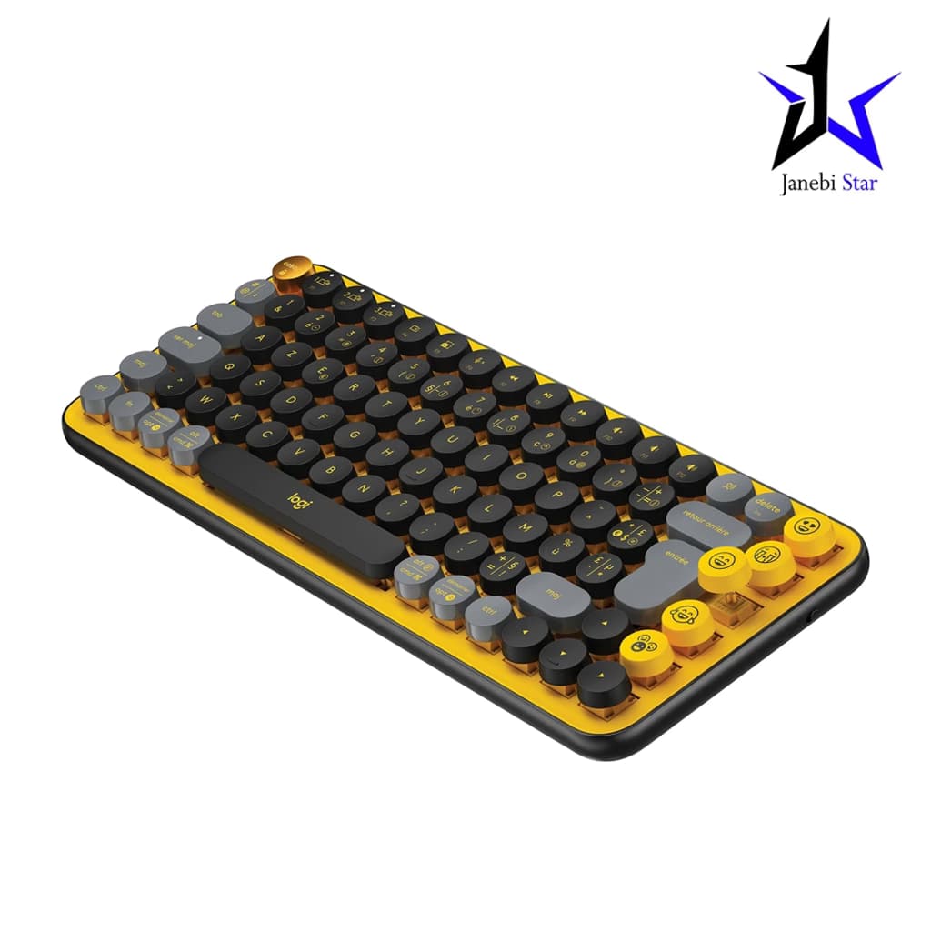کیبورد بی سیم لاجیتک مدل Pop Keys Logitech Black and Yellow — تصویر ۶