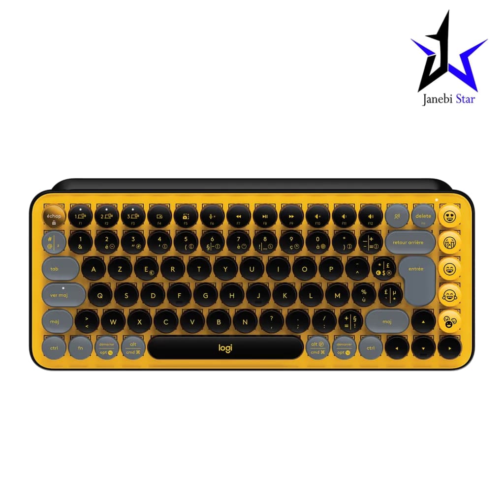 کیبورد بی سیم لاجیتک مدل Pop Keys Logitech Black and Yellow