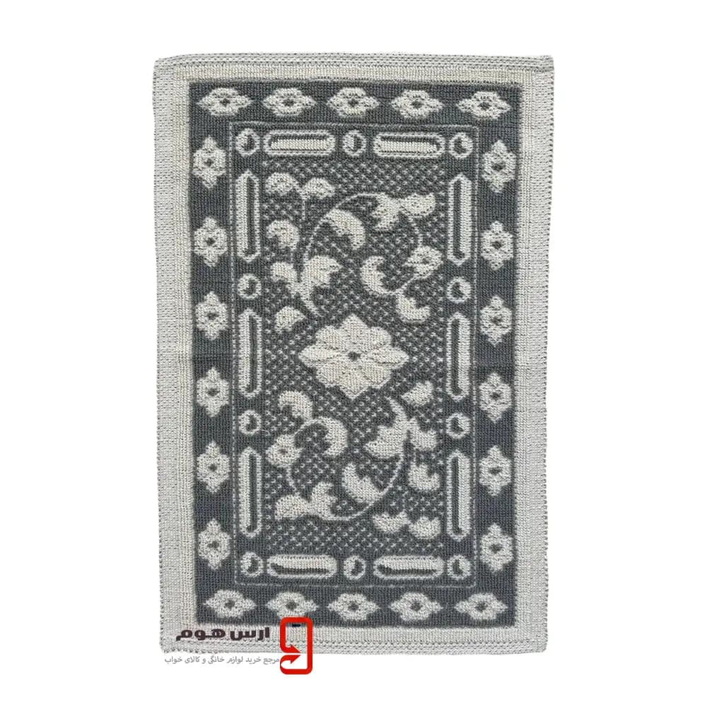 پادری گلیمی طرح گل رنگ طوسی در 3 سایز استاندارد