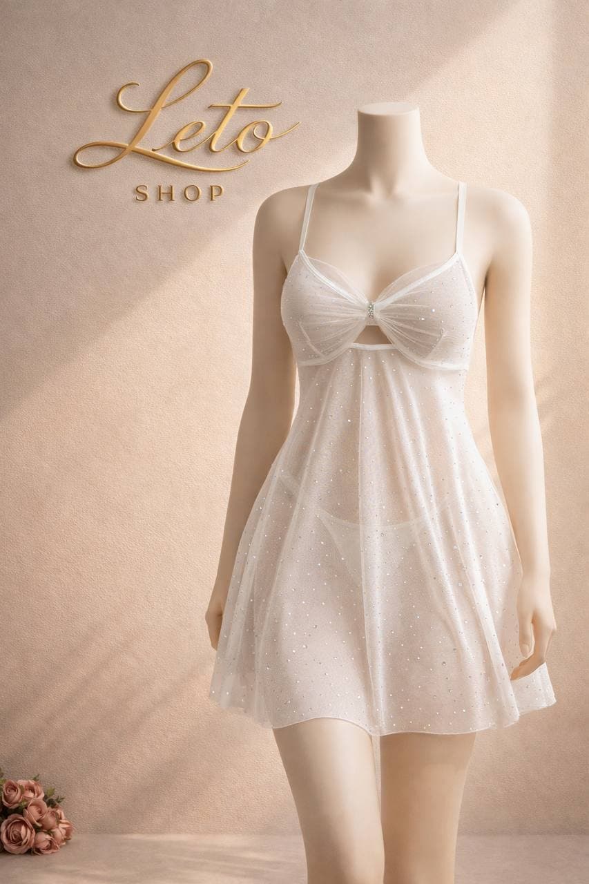 لباس خواب نگین‌دار عروسکی