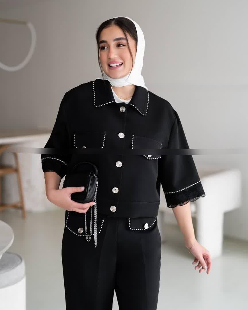 نیم کت شلوار مغزه دوزی