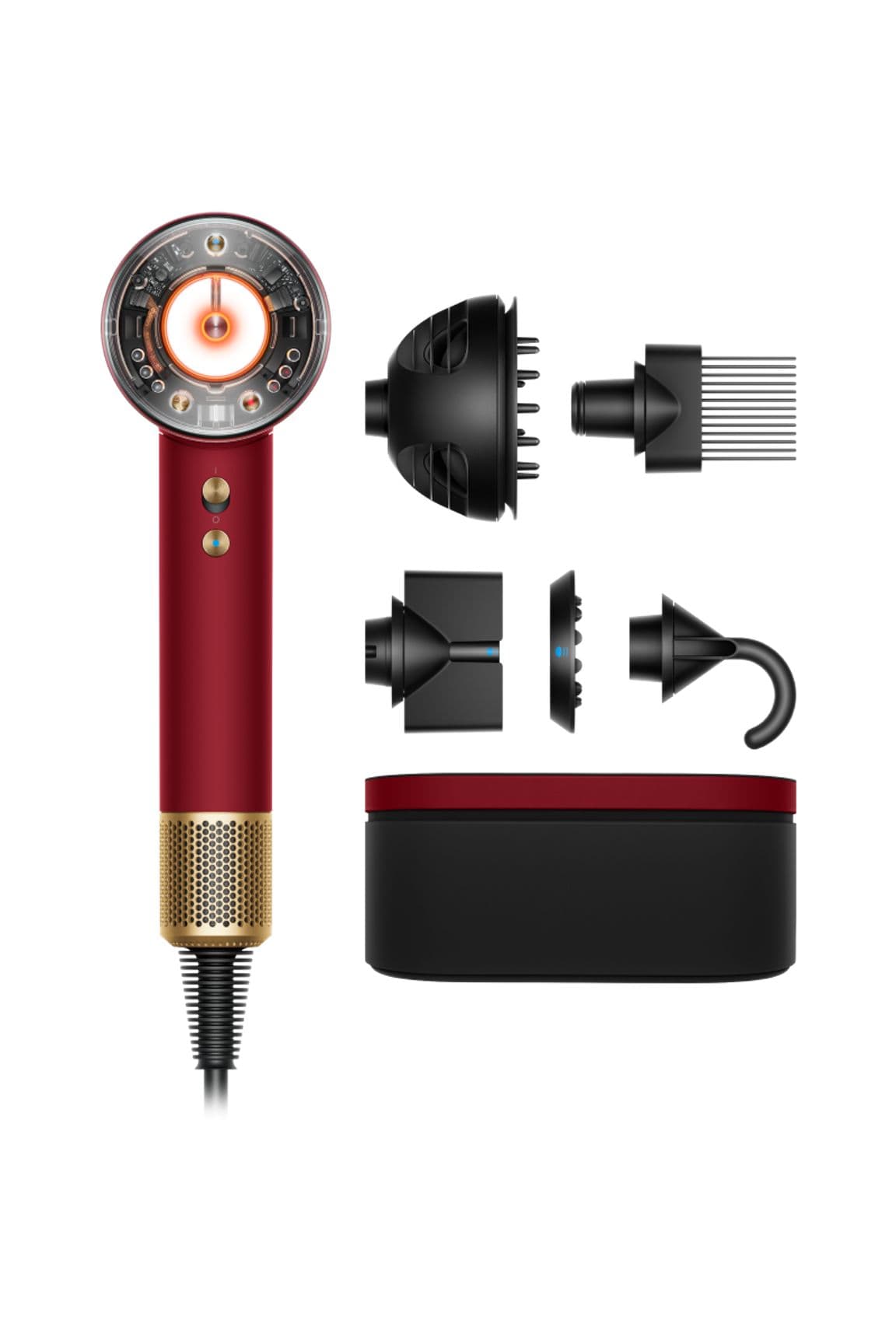 سشوار هوشمند دایسون Supersonic Nural With Diffuse Red Velvet/Gold HD16