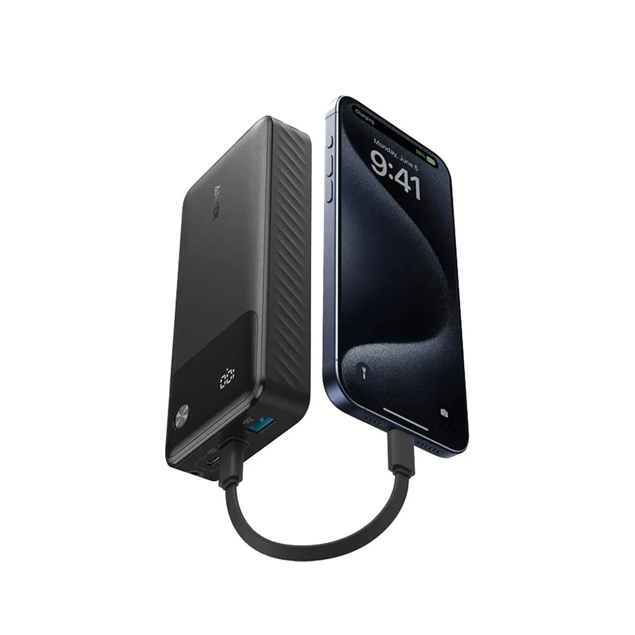 پاوربانک فست شارژ Anker 30W 20000mAh مدل Smart Display Nano A1384 — تصویر ۳