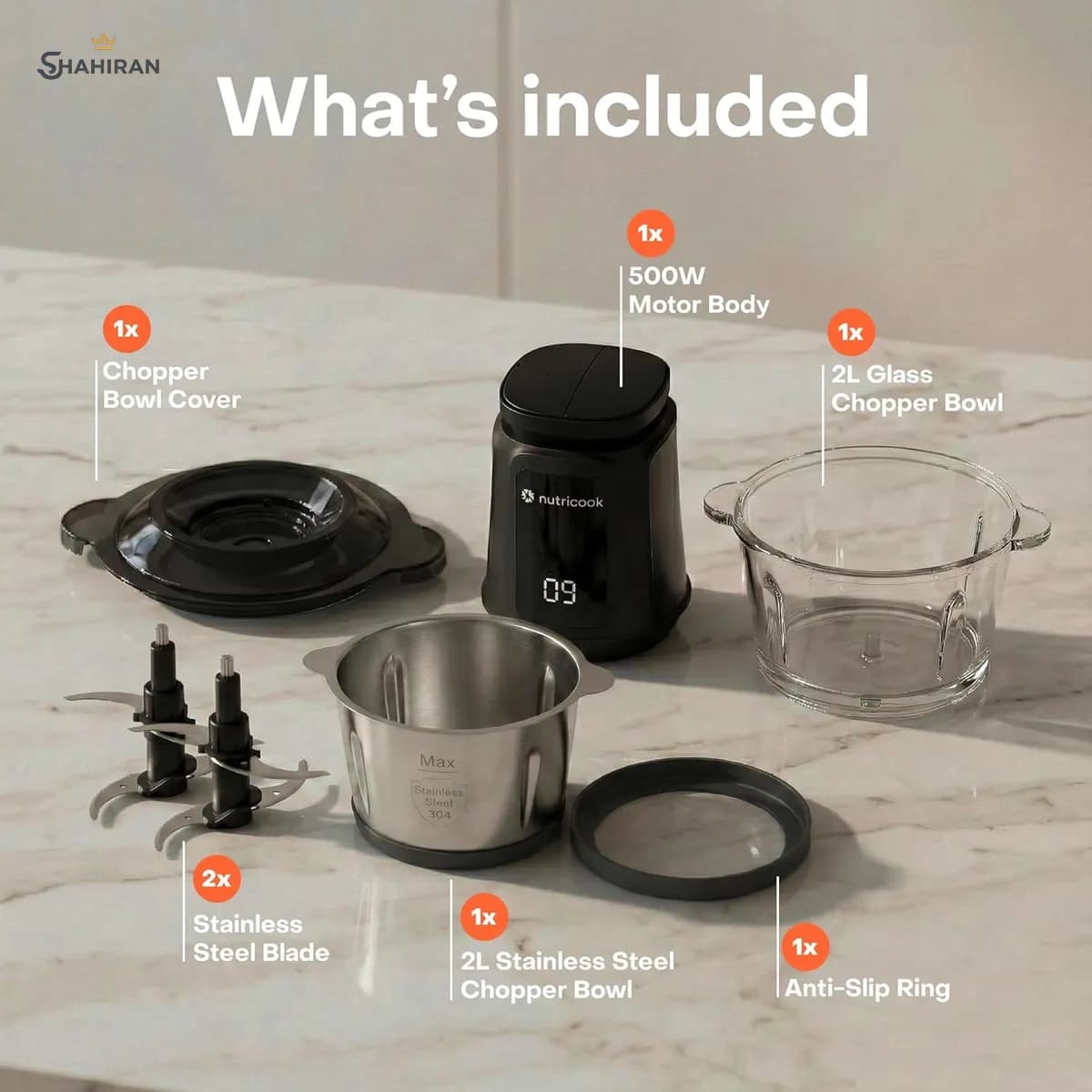 خردکن نوتریکوک مدل NUTRICOOK CHOPPI XXL NC-CH2000 — تصویر ۶