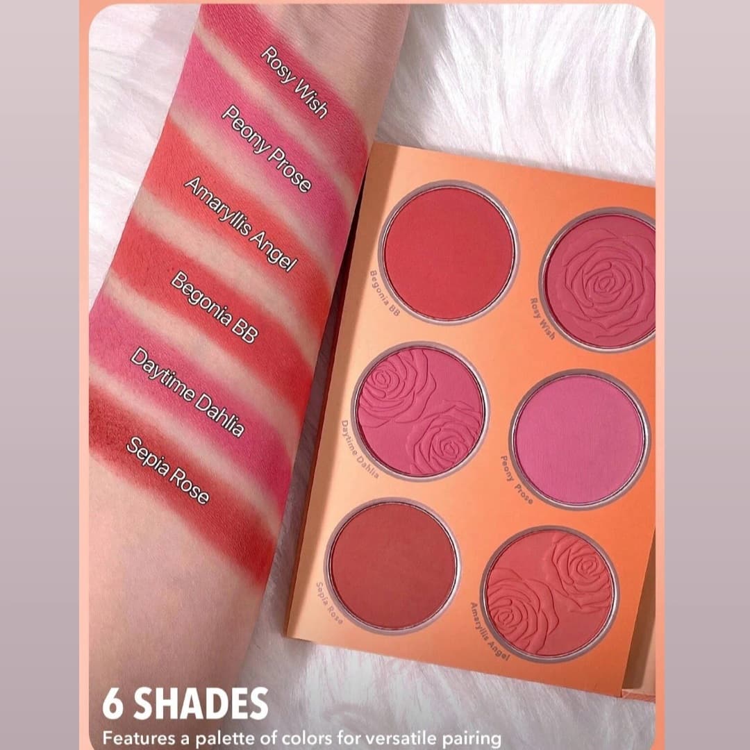 پالت رژگونه ۶ عددی floral Blush brown شیگلم — تصویر ۳