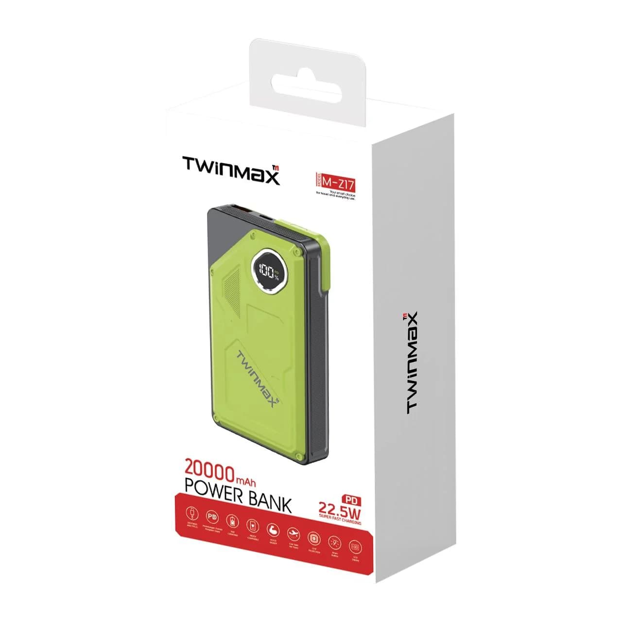 پاوربانک PD و فست شارژ TwinMax 20000mAh مدل MZ-17 22.5W — تصویر ۵