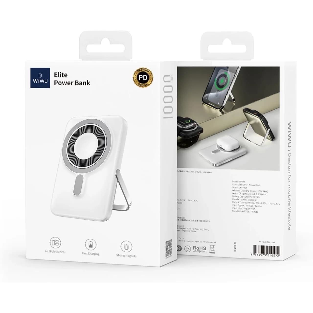 پاوربانک وایرلس PD و فست شارژ Wiwu 10000mAh مدل Elite Wi-P018 38.5W — تصویر ۵