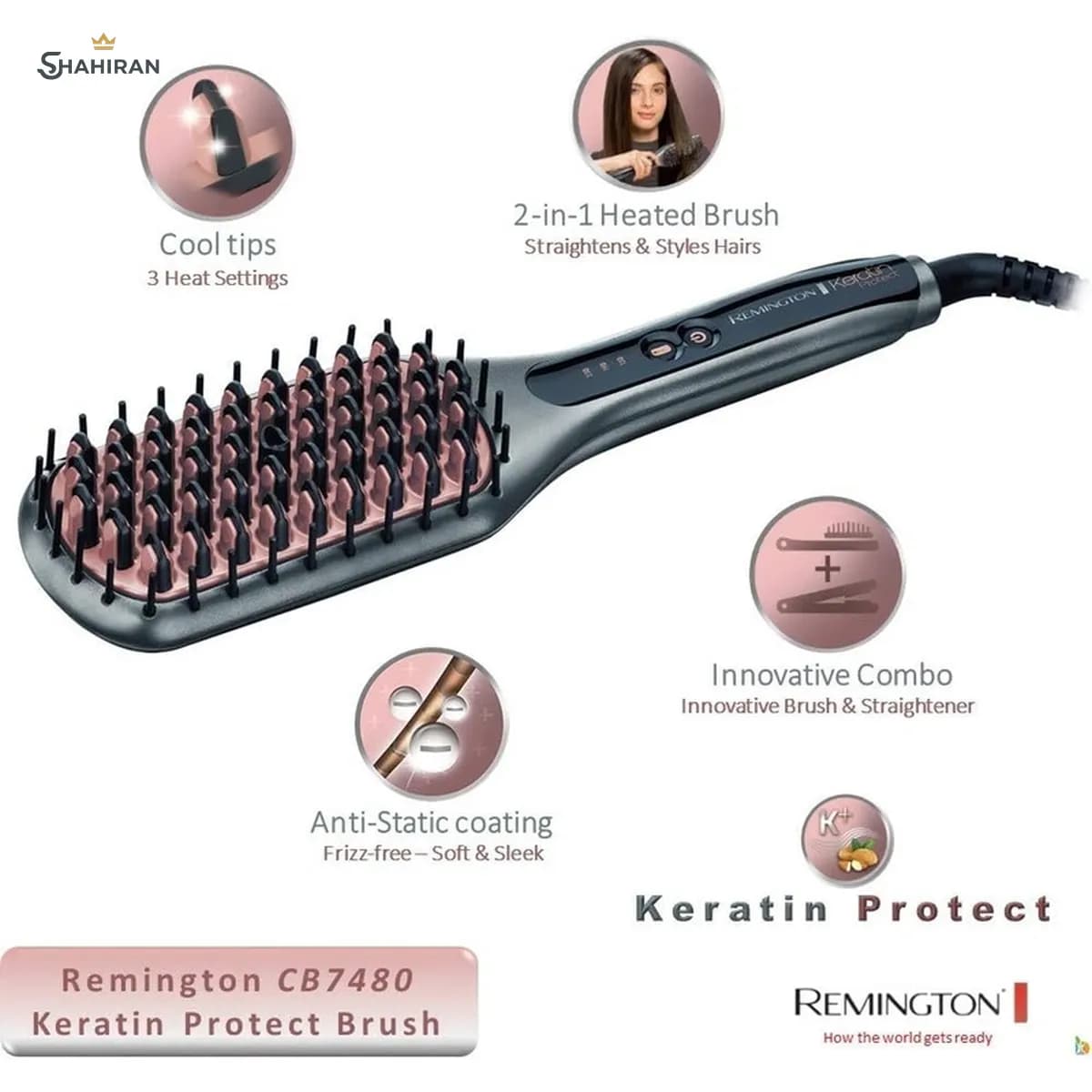 برس حرارتی رمینگتون مدل REMINGTON CB7480 — تصویر ۳