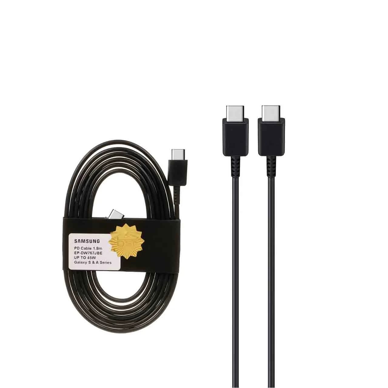 کابل شارژ 1.8 متری PD و فست SAMSUNG Type-C to Type-C 45W – درجه یک