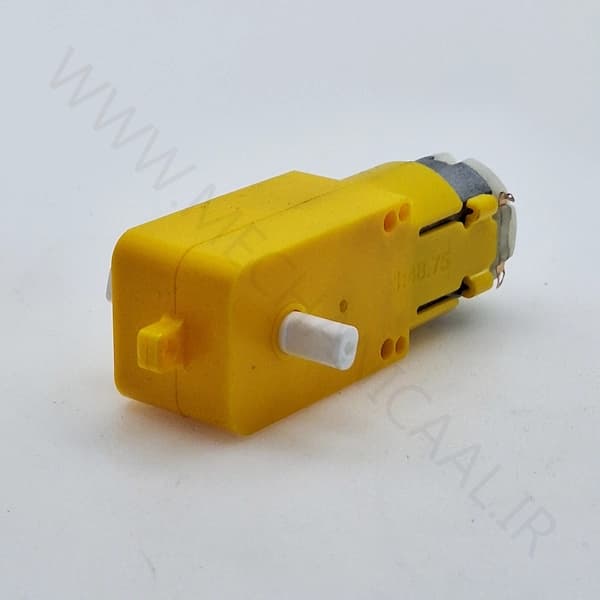 موتور گیربکس پلاستیکی زرد دو شفت DC-M-G-44 — تصویر ۳