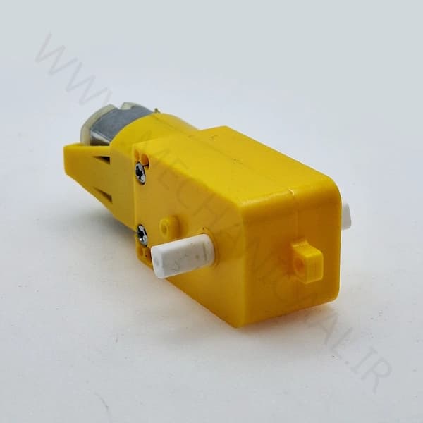 موتور گیربکس پلاستیکی زرد دو شفت DC-M-G-44 — تصویر ۴