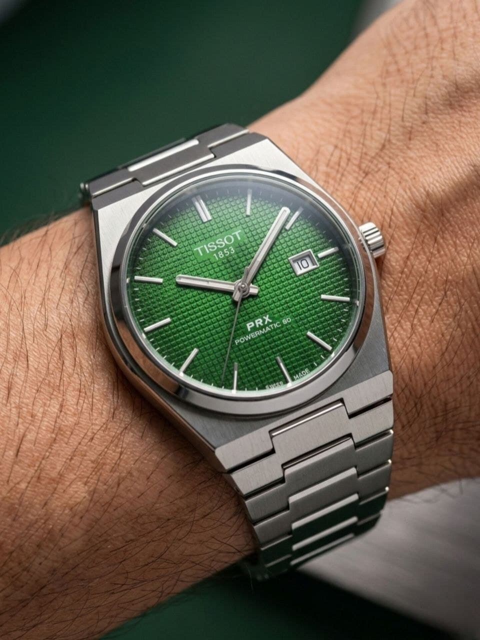 ساعت مردانه برند تیسوت Tissot استیل صفحه سبز کد 0026 — تصویر ۲