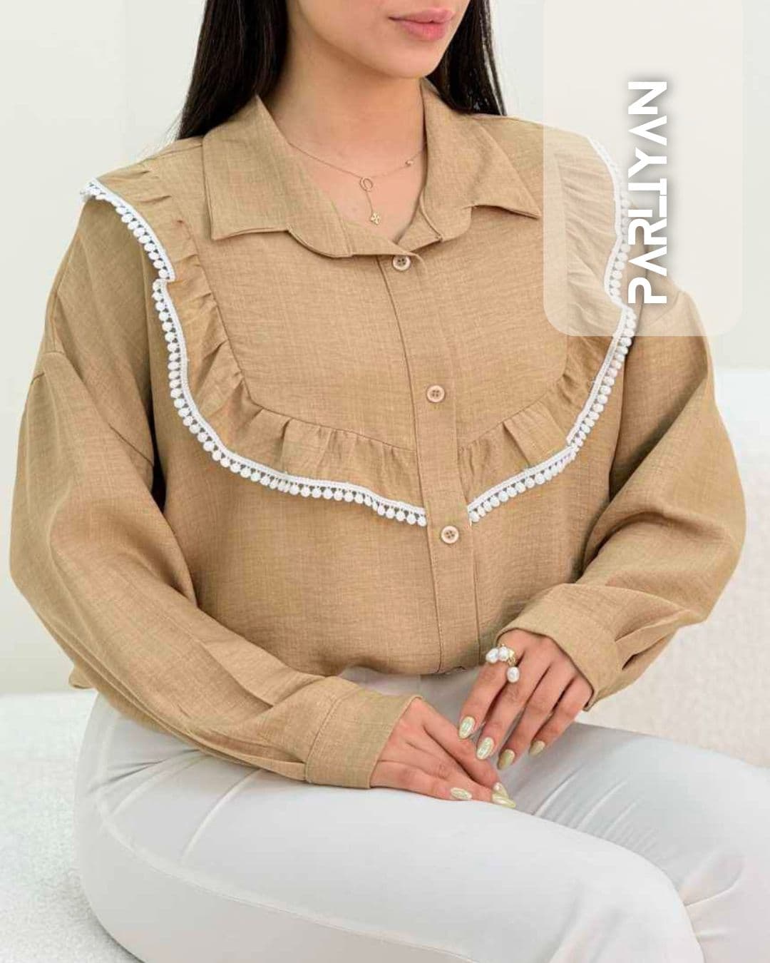 شومیز یقه چین زنانه — تصویر ۳
