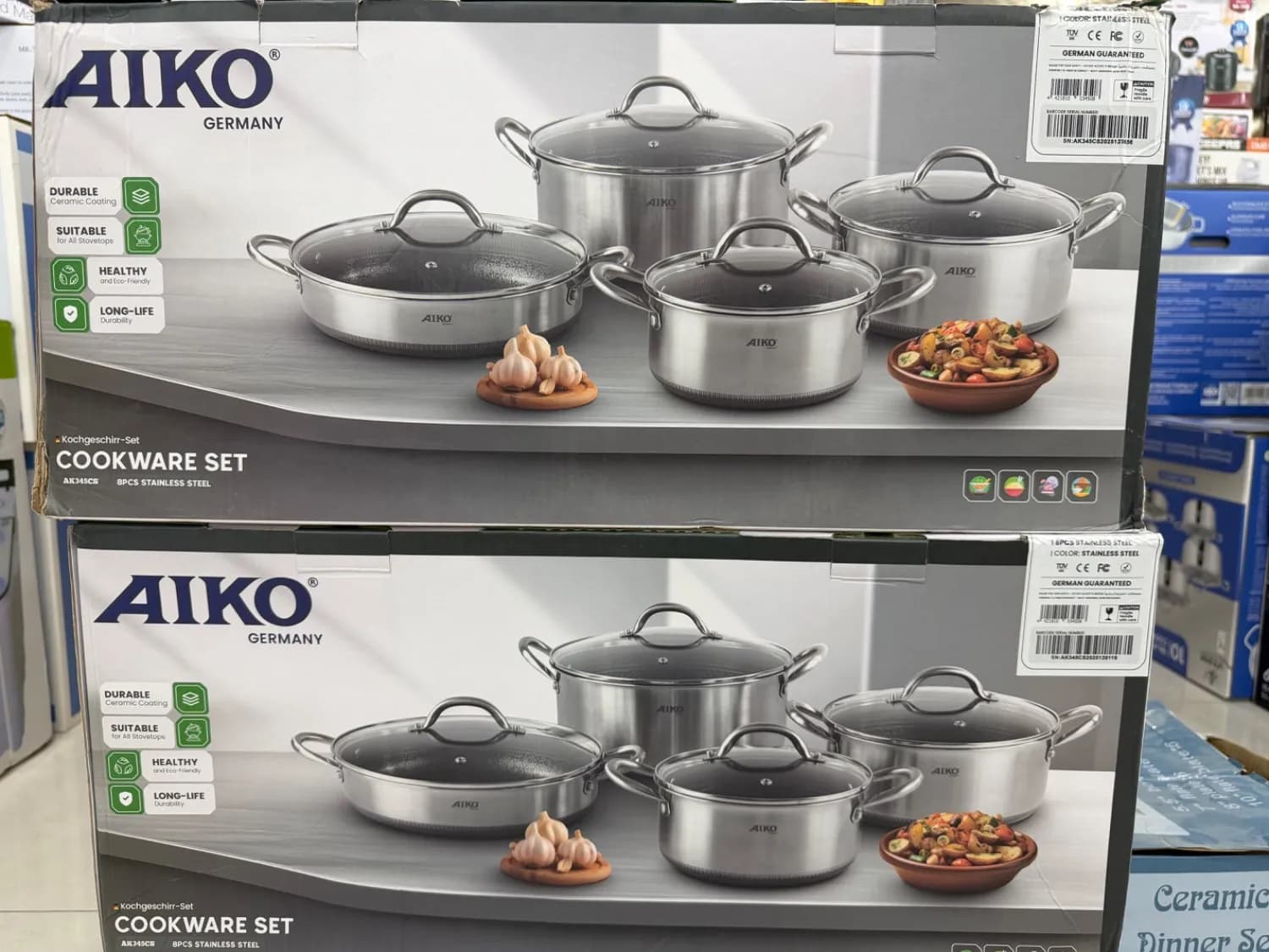 سرویس قابلمه استیل کف لیزری آیکو مدل AK345CS — تصویر ۲