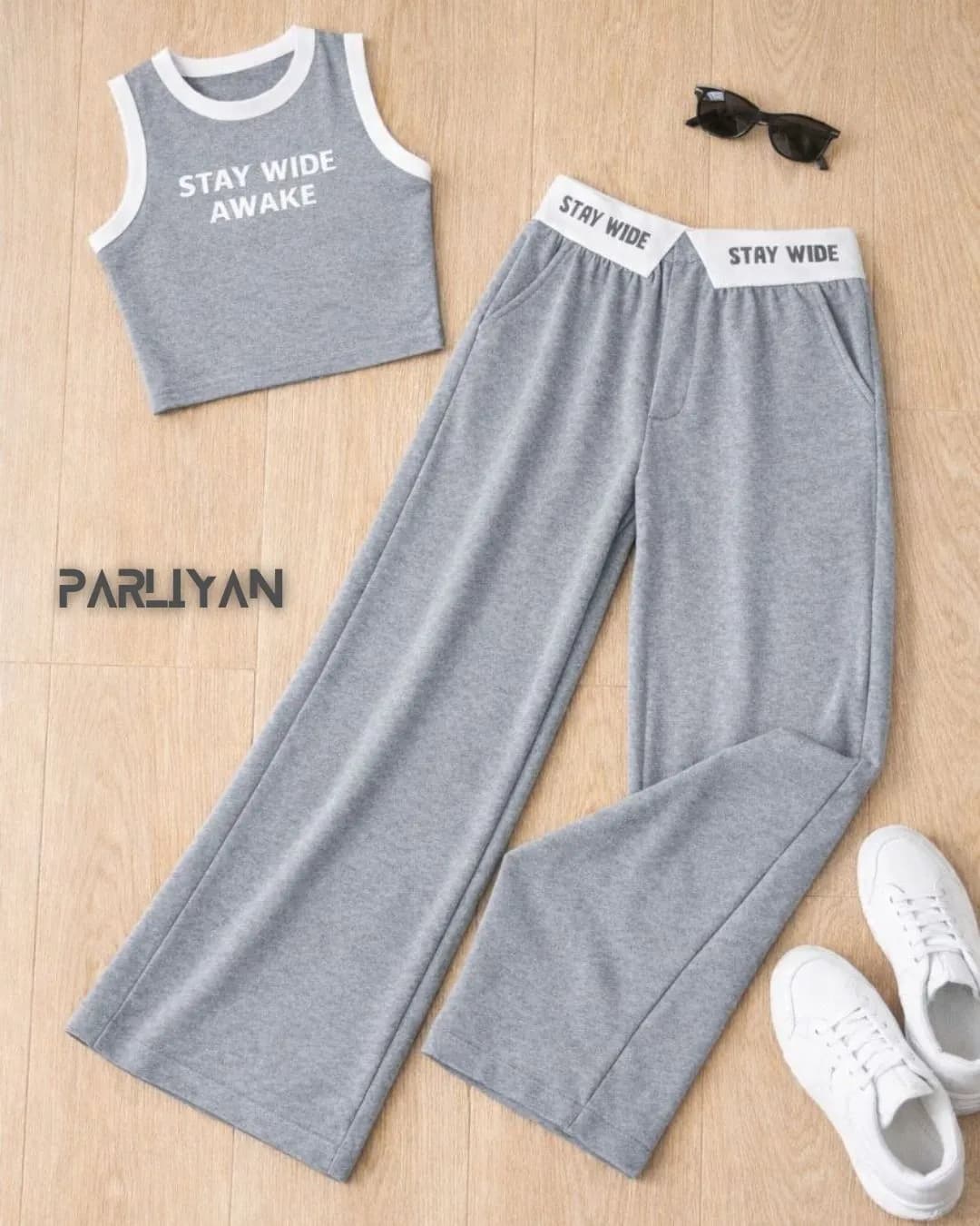 ست کراپ شلوار stay wide | کد : PA2026022201