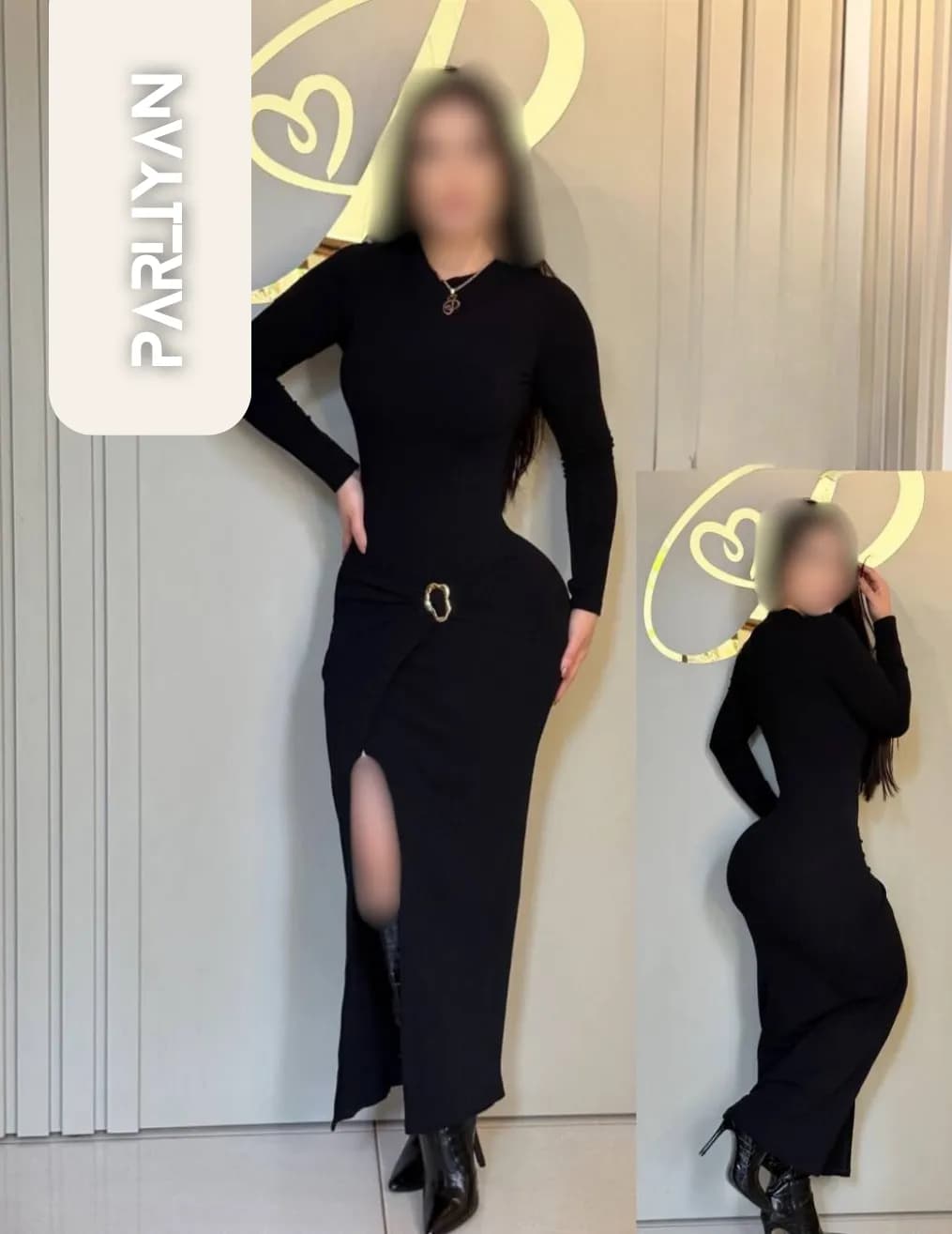 پیراهن ماکسی بلند چاکدار زنانه پارلین | PA66992 — تصویر ۵