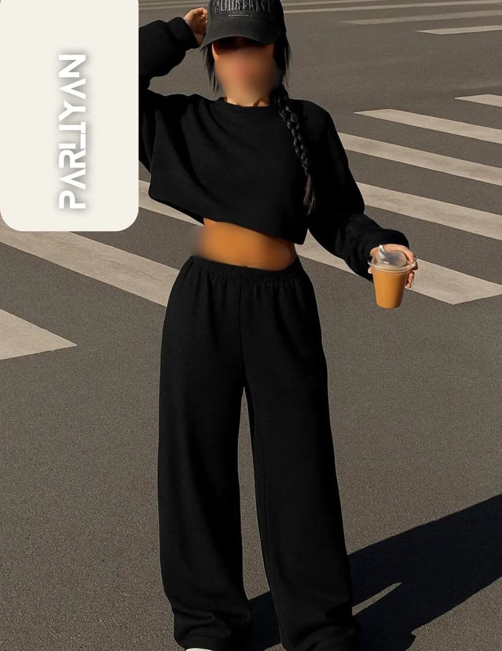 ست کراپ و شلوار فشن زنانه پارلین | PA474