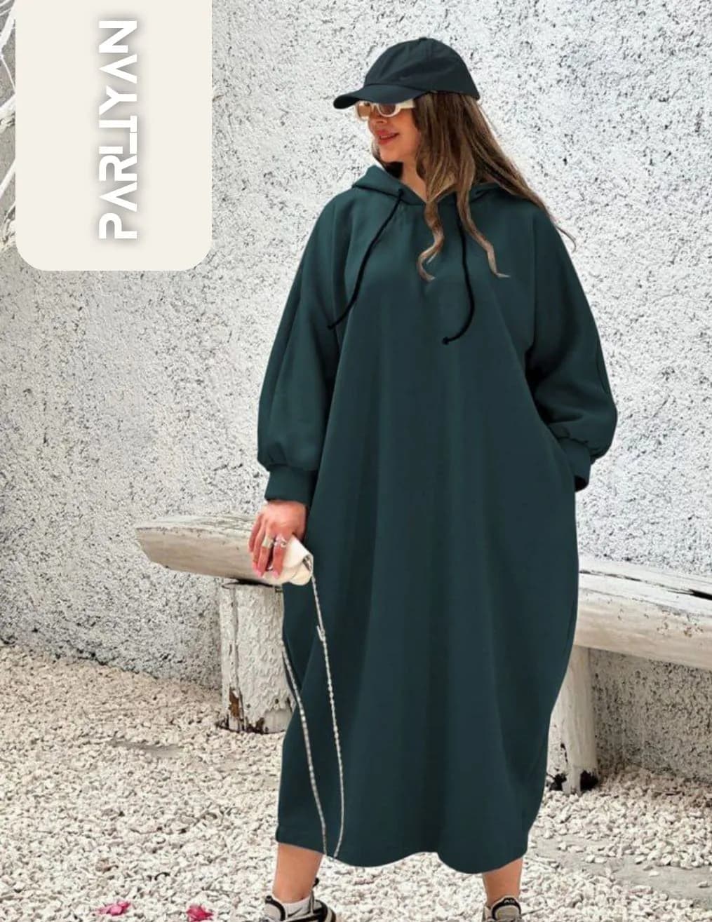 هودی لانگ کمر پانچی زنانه | PA60904 — تصویر ۳
