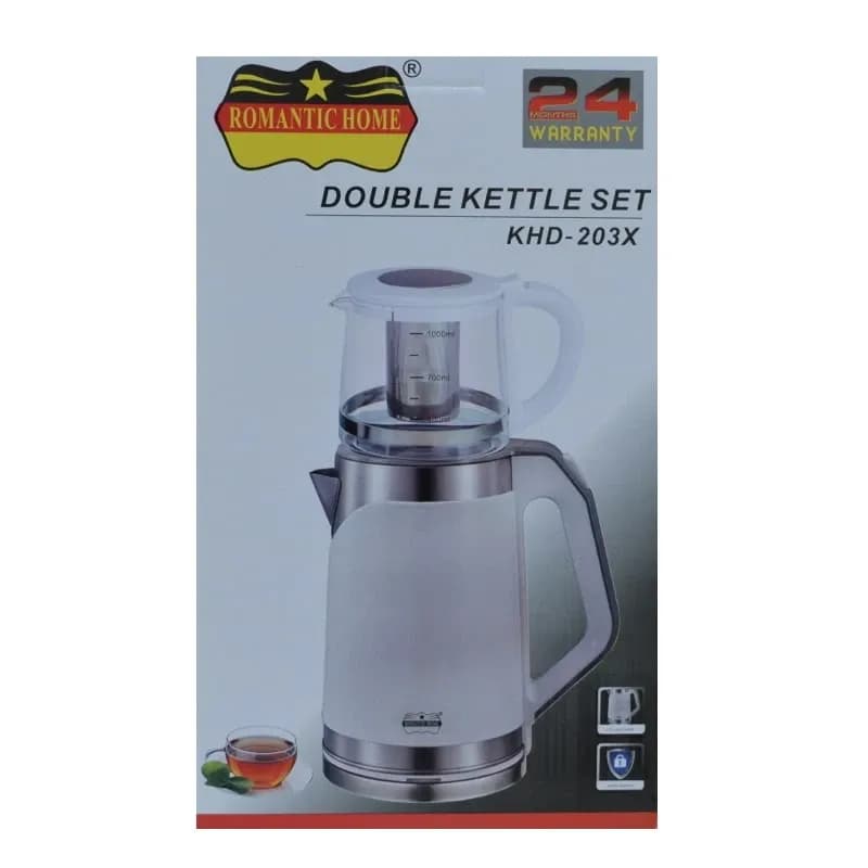 چای ساز رومانتیک هوم مدل KHD203X ظرفیت ۲ لیتر با کتری استیل ضد زنگ — تصویر ۵