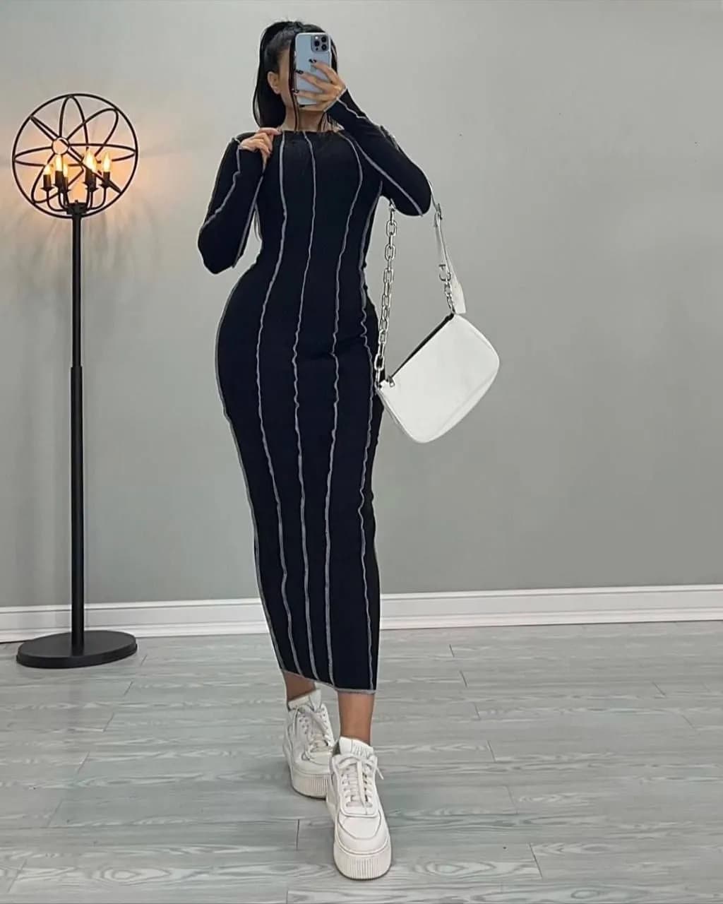 پیراهن زنانه بلند با جنس فانریپ پنبه کبریتی pa-006
