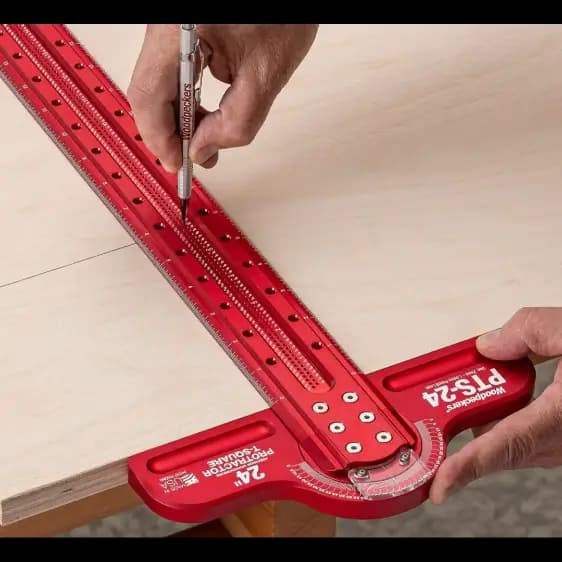 خطکش نقالهدار T شکل نجاری Woodpeckers – طول 600 میلیمتر — تصویر ۵