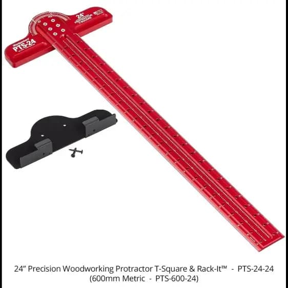 خط‌کش نقاله‌دار T شکل نجاری Woodpeckers – طول 600 میلی‌متر