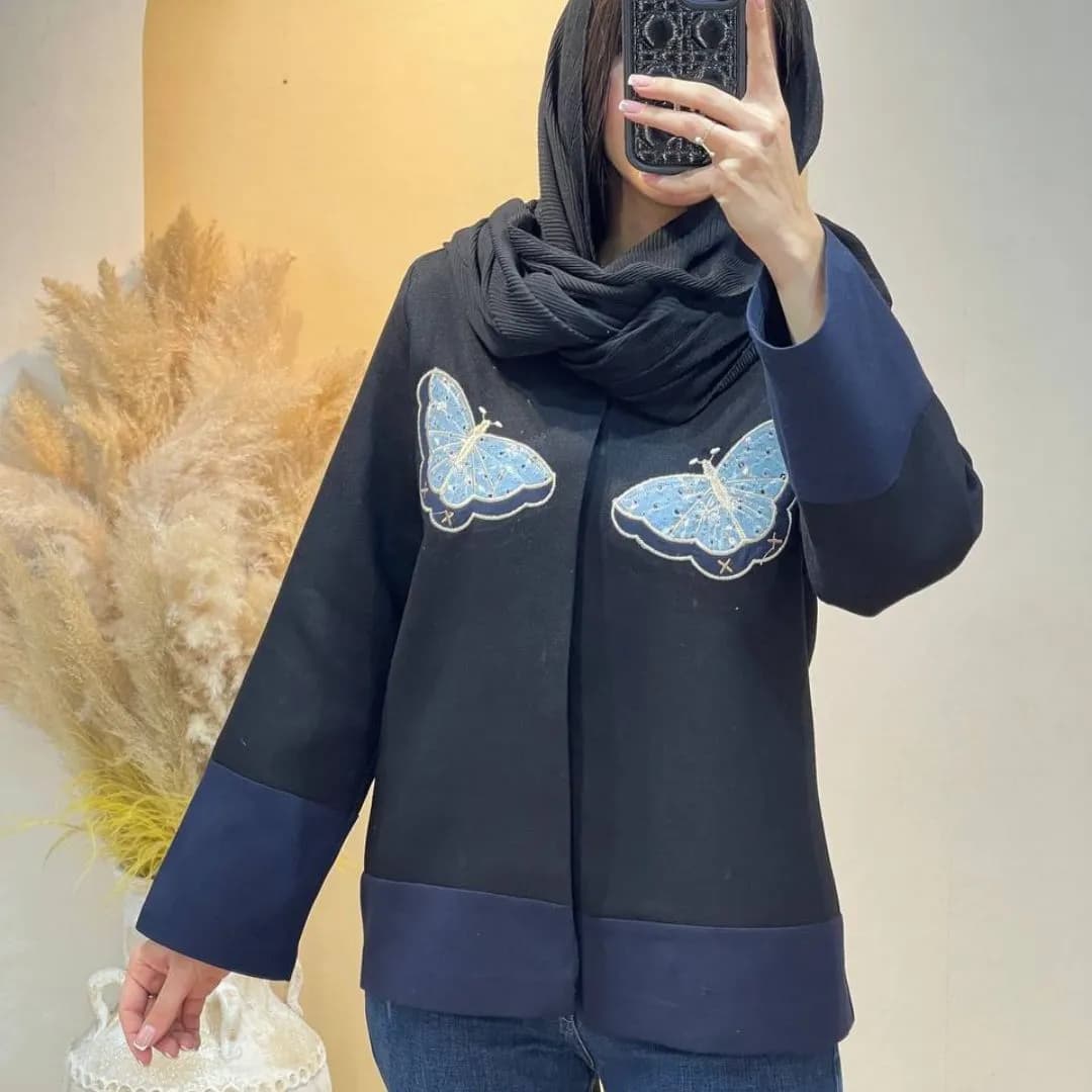مانتو زنانه طرح پروانه | کد محصول: pa007 — تصویر ۳