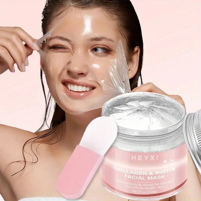 ماسک صورت کلاژن و بیوتین HEYXI با رایحه توتفرنگی — تصویر ۲