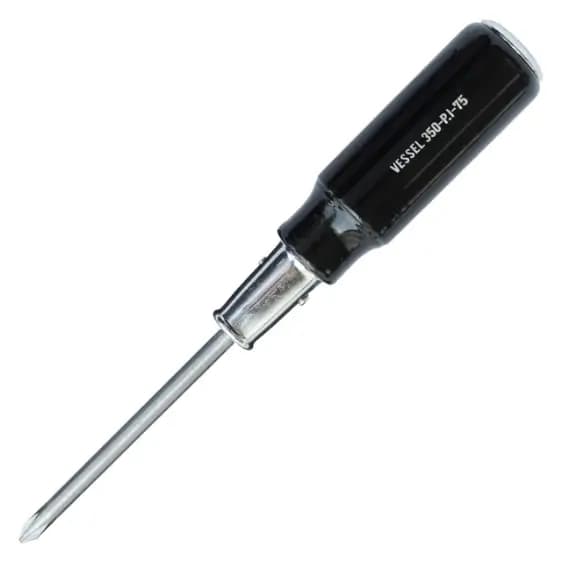 پیچ گوشتی چکش خور چهار پهلو دسته چوبی از برند VESSEL (Ph 1 x 75)