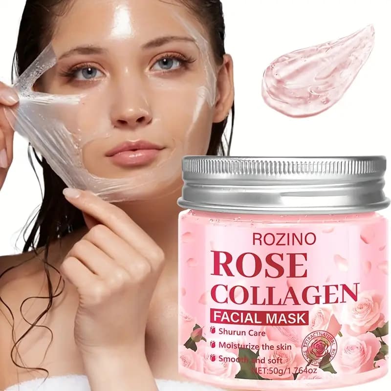 ماسک روز و شب کلاژن رزینو با رایحه رز ۵۰ گرم
